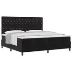 Lit Box Spring vidaXL avec Matelas Noir 200x200 cm Velours