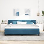 Lit avec sommier et matelas vidaXL Bleu foncé 200x200 cm Velours