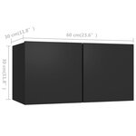 vidaXL Ensemble de meubles TV 3 Pièces Noir Bois d'ingénierie