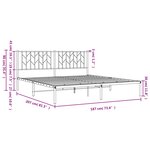 vidaXL Cadre de lit métal sans matelas et tête de lit noir 180x200 cm