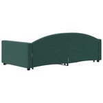 vidaXL Lit de jour avec gigogne sans matelas vert foncé 100x200 cm