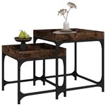 vidaXL Tables d'appoint 2 Pièces Chêne fumé Bois d'ingénierie
