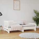 vidaXL Lit coulissant Blanc 2x(80x200) cm Bois de pin massif