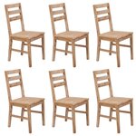 vidaXL Chaises à manger lot de 6 bois d'acacia massif