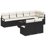 Ensemble de Canapés de Jardin 8 pièces avec Coussin Marron Rotin Synthétique