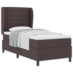 Lit Box Spring vidaXL avec Matelas Marron Foncé 90x200 cm en Tissu