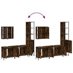 vidaXL Ensemble d'armoires de salle de bain 4 Pièces chêne fumé