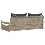 vidaXL Balancelle avec coussins gris 109x62x40 cm résine tressée