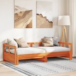 vidaXL Lit de jour sans matelas cire marron 90x190 cm bois pin massif
