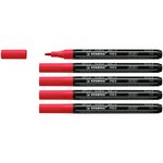 Marqueur pointe fine FREE acrylic T100 rouge x 5 STABILO