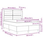 Lit à ressort vidaXL avec matelas Gris clair 160x200 cm Tissu