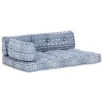 vidaXL Coussin de canapé palette Indigo Tissu Patchwork