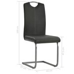 vidaXL Chaises à manger cantilever lot de 2 gris similicuir