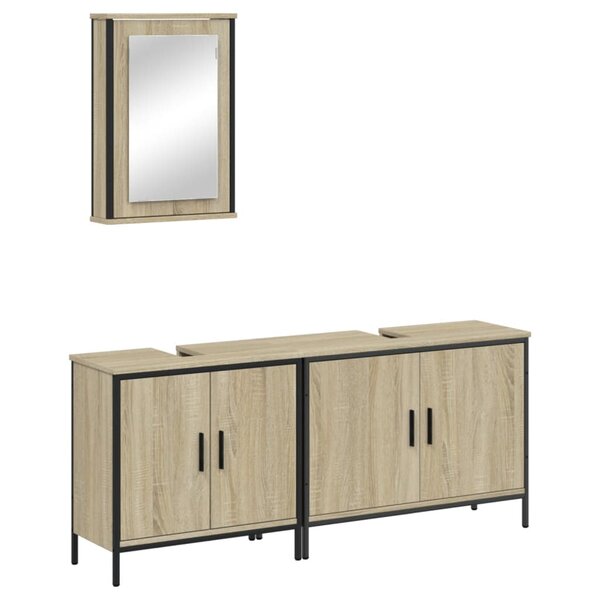 vidaXL Ensemble de meubles de salle de bain 3 Pièces chêne sonoma