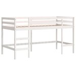 vidaXL Lit mezzanine enfants et rideaux rose 80x200cm bois pin massif