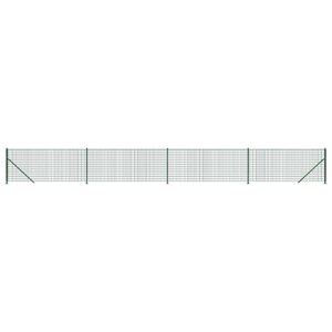 vidaXL Clôture en treillis métallique avec bride vert 1x10 m