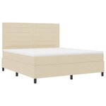 vidaXL Lit à ressorts avec matelas et lumière LED crème 180x200 cm tissu