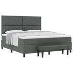 vidaXL Lit à ressort avec matelas et banc gris foncé 180x200 cm en tissu