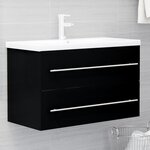 vidaXL Armoire d'évier Noir 80x38 5x48 cm Aggloméré