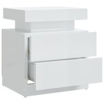 vidaXL Table de chevet Blanc brillant 45x35x52 cm Bois d'ingénierie