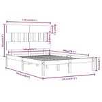 vidaXL Cadre de lit sans matelas blanc 140x200 cm bois massif