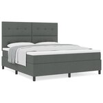vidaXL Lit à sommier gris foncé super king en tissu