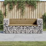 vidaXL Banc de jardin design gabion 184x71x65 5cm bois de pin imprégné