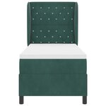 lit à ressorts vidaXL avec matelas vert foncé 80x200 cm en velours