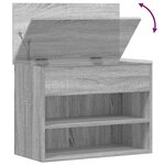 vidaXL Banc à chaussures Sonoma gris 60x30x45 cm Bois d'ingénierie