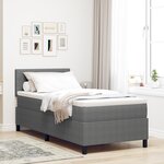 vidaXL Lit avec sommier à ressort avec matelas & lumière LED Gris 90x200 cm Tissu velours côtelé
