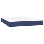 vidaXL Sommier à lattes de lit avec matelas Bleu 140x200 cm Tissu