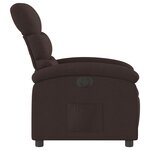 vidaXL Fauteuil inclinable électrique Marron foncé Tissu
