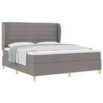 Lit à sommier box spring vidaXL avec matelas taupe 180x200 cm en tissu