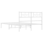 vidaXL Cadre de lit métal avec tête de lit blanc 140x200 cm