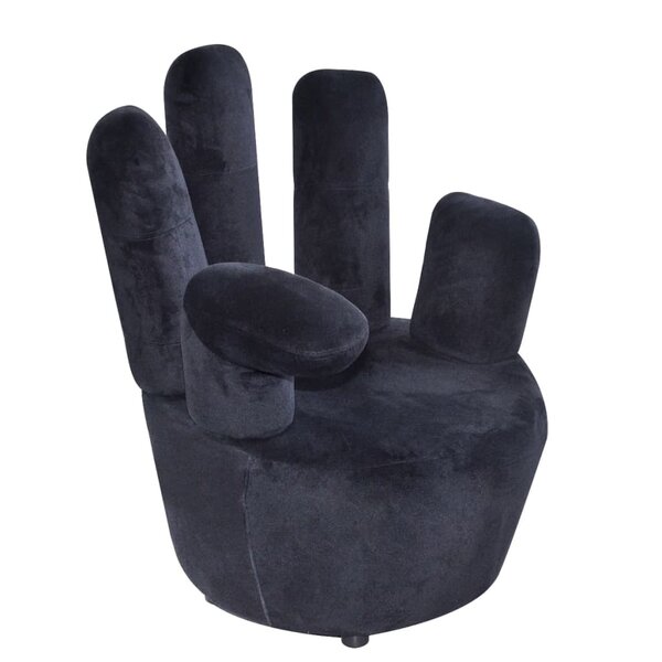 vidaXL Chaise en forme de main Noir Velours