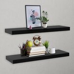 vidaXL Étagères murales flottantes 2 Pièces Noir 100x20x3 8 cm