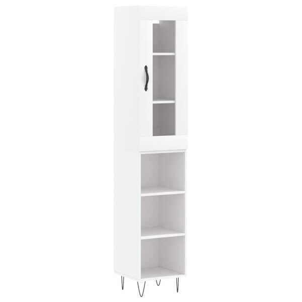 vidaXL Buffet haut Blanc 34 5x34x180 cm Bois d'ingénierie