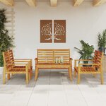 vidaXL Salon de jardin 5 Pièces bois d'acacia solide