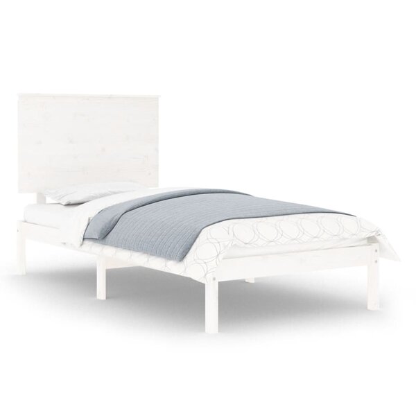vidaXL Cadre de lit sans matelas blanc 90x190 cm bois massif
