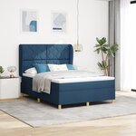 Lit à ressort vidaXL avec matelas bleu 140x190 cm en tissu