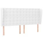 vidaXL Tête de lit avec oreilles Blanc 203x23x118/128 cm Similicuir