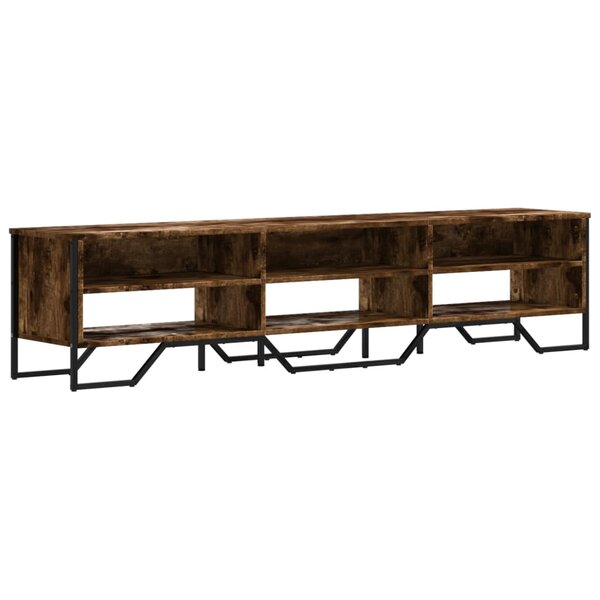 vidaXL Meuble TV chêne fumé 180x34x41 cm bois d'ingénierie