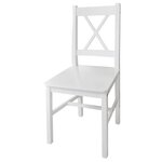 vidaXL Chaises à manger lot de 4 blanc bois de pin