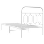 vidaXL Cadre de lit métal sans matelas avec tête de lit blanc 90x200cm