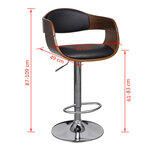 vidaXL Tabourets de bar lot de 2 bois courbé et similicuir
