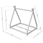 Lit tipi enfant NAKANA 140 x 200 rouge brique