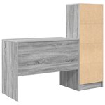 vidaXL Bureau avec rangement Gris Sonoma Bois reconstitué