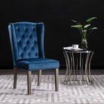 vidaXL Chaises à manger lot de 2 Bleu Velours