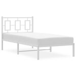 vidaXL Cadre de lit métal avec tête de lit blanc 90x200 cm