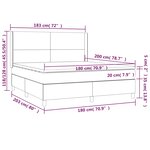 vidaXL Sommier à lattes de lit matelas LED Bleu 180x200 cm Tissu